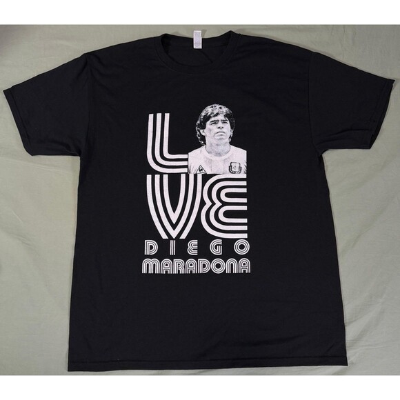 Other - Diego Maradona Graphic T-Shirt Soccer Futbol Black Mens Size Large.